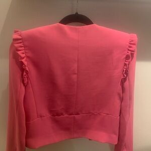 Mango Pink Ruffled Blazer